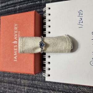 James Avery Heart Ring with Blue Stone